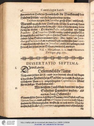 Dissertatio Septima