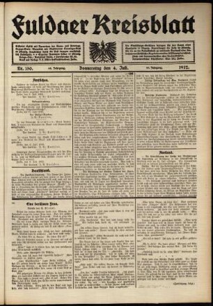 Ausgabe vom Donnerstag, den 04. Juli 1912.
