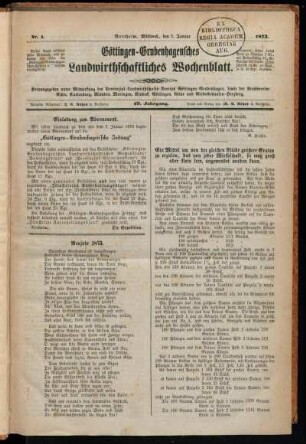 19: Göttingen-Grubenhagensches landwirthschaftliches Wochenblatt