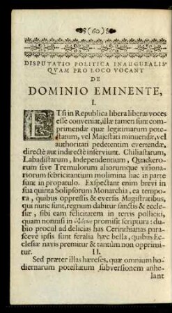 Disputatio Politica Inauguralis Quam Pro Loco Vocant De Dominio Eminente ...