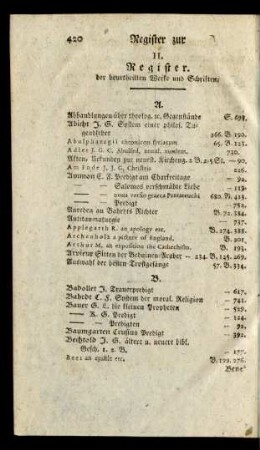 II. Register der beurtheilten Werke und Schriften