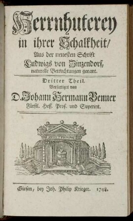 Theil 3: Herrnhuterey in ihrer Schalkheit. Dritter Theil