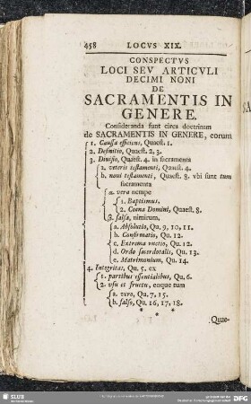 Locus XIX. De Sacramentis In Genere