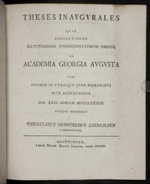 Theses Inaugurales