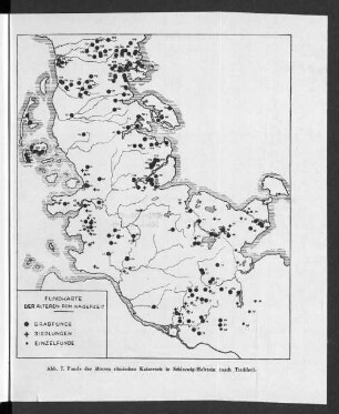 Abb. 7. Funde der älteren römischen Kaiserzeit in Schleswig-Holstein.