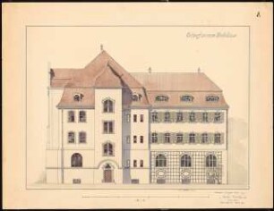 Villa: Ansicht der Seitenfassade 1:50, Maßstabsleiste