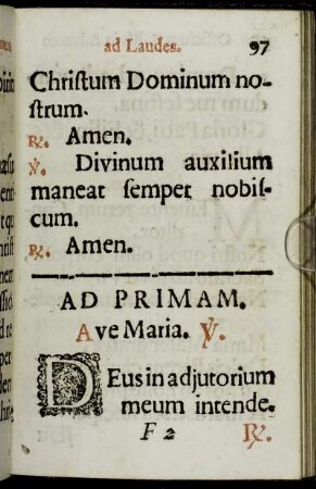 Ad Primam.