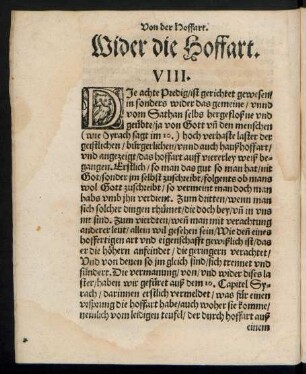 Wider die Hoffart. VIII.