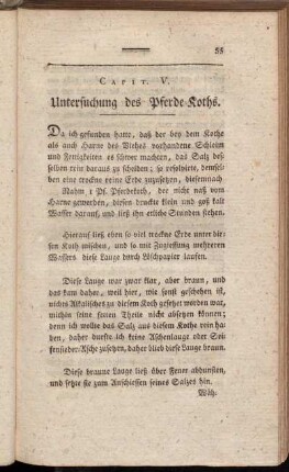 Capit. V. Untersuchung des Pferde-Koths.