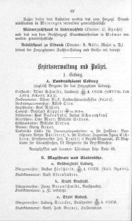 Bezirksverwaltung und Polizei