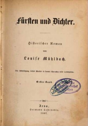 Deutschland in Sturm und Drang : historischer Roman, 2,1. Fürsten und Dichter : historischer Roman