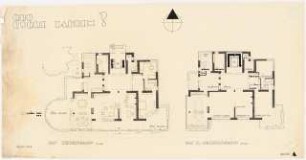 Umbau eines Landhauses Monatskonkurrenz Februar 1933: Grundriss Erdgeschoss, 1. Obergeschoss 1:100