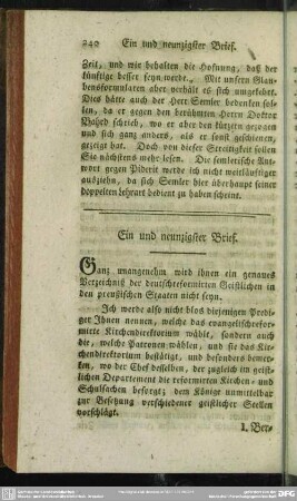 Ein und neunzigster Brief