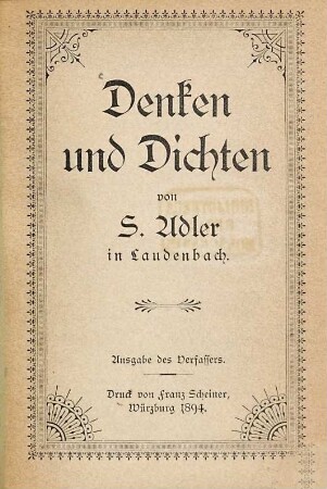 Denken und Dichten