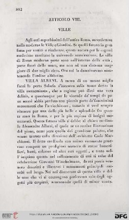 Articolo VIII. Ville