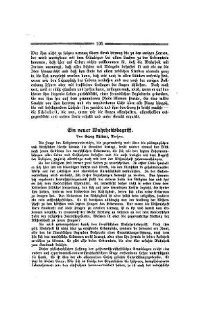 Ein neuer Wahrheitsbegriff