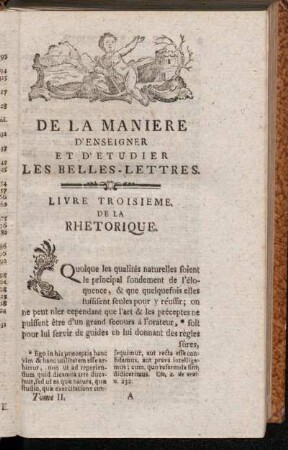 Livre Troisieme. De La Rhetorique.