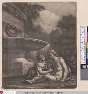[Hirtin und Hirte nahe einer Quelle; Shepherd and Shepherdess near a Fountain]
