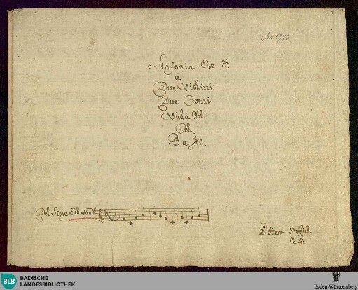 Symphonies - Don Mus.Ms. 1770 : F; DowS 8