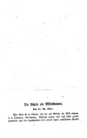 Die Schule ein Mikrokosmos