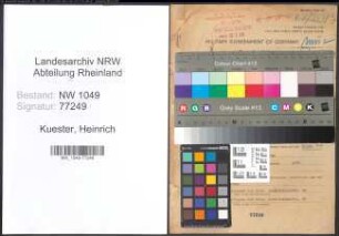 Entnazifizierung Heinrich Kuester , geb. 03.11.1888 (Architekt)