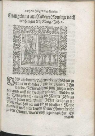 Euangelium am Andern Sontage nach der heiligen drey König/ Joh. 2.