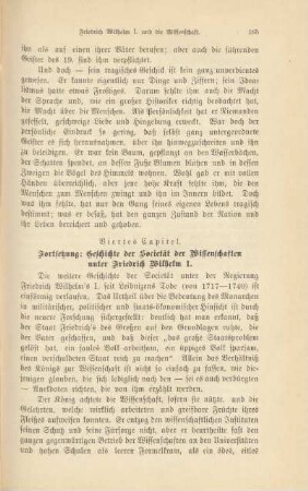 Viertes Capitel. Fortsetzung: Geschichte der Societät der Wissenschaften unter Friedrich Wilhelm I.