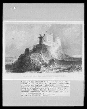 Wanderungen im Norden von England, Band 2 — Bildseite gegenüber Seite 40 — Bamborough Castle, Northumberland