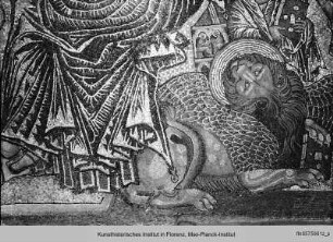 Marienkrönung (mit Cherubim, Evangelistensymbolen und musizierenden Engeln)