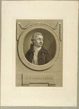 Bildnis des Schriftstellers, Beamten und Juristen Leopold Friedrich Günther von Goeckingk, Brustbild im Oval nach rechts