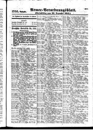 1755. Ausgabe. Samstag, 22. Dezember 1917