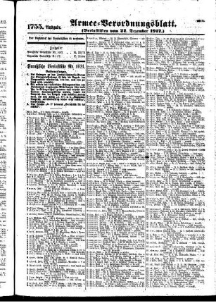 1755. Ausgabe. Samstag, 22. Dezember 1917