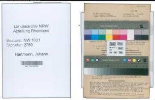 Entnazifizierung Johann Hartmann , geb. 00.00.0000 (Kassensekretaer)