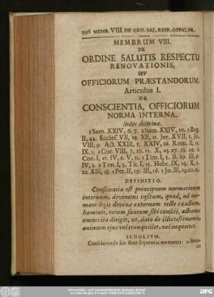 Articulus I. De Conscientia, Officiorum Norma Interna.