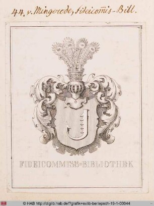 Wappen der Fideicommiss-Bibliothek von Mingerode