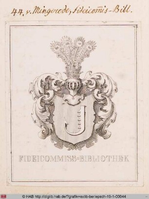 Wappen der Fideicommiss-Bibliothek von Mingerode