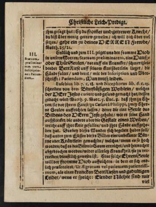 III. [Statuam præliminarem, Eine Hauß- und Thür Seulen.]