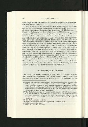 Der Richter Quade, 1907-1945.
