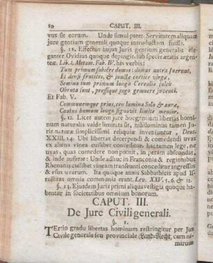 Caput. III. De Jure Civili generali.