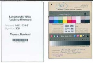 Entnazifizierung Bernhard Thewes , geb. 02.01.1907 (Kaufmann)