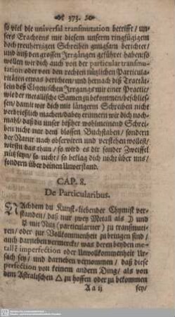 CAP. 8. De Particularibus.
