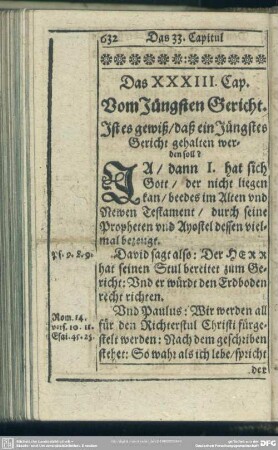 Das XXXIII. Cap. Vom Jüngsten Gericht