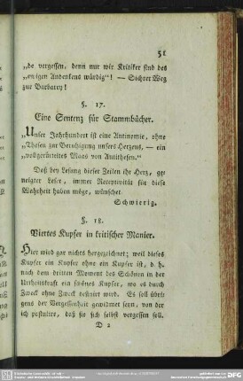 §. 17. Eine Sentenz für Stammbücher