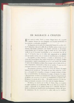 De Malraux a Chaplin