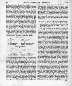 Seffer, J. H. C.: Erstes Hülfsbuch beim Unterrichte in der deutschen Sprache für Kinder in Elementarschulen. Hannover: Hahn 1832