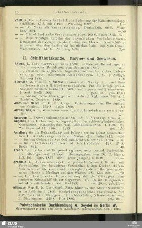 II. Schiffahrtskunde, Marine- und Seewesen