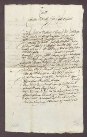 Gültbrief des Hans Melchior Drollinger und seiner Frau Maria von Dietlingen gegen die Stiftsverwaltung zu Pforzheim