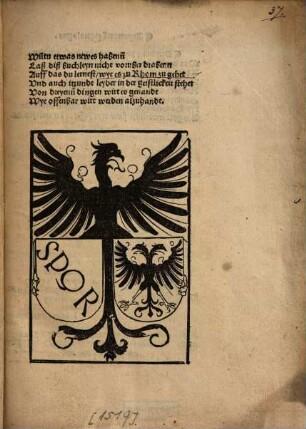 Wiltu etwas newes habenn, Laß diß büchleyn nicht vorüber drabenn, Auff das du lernest, wye es zu Rhom zugehet ...