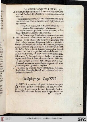 De Sphynge. Cap. XVI