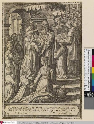 Mortali similis deus hic, mortalis etipse sistitur ante aras, coeli qui prasidet aris